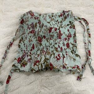 Turquoise Floral Top